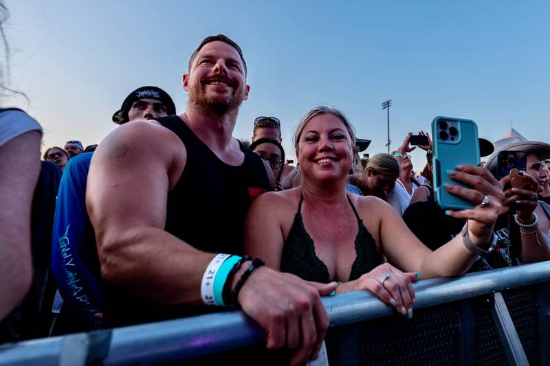 Plainfield residents D.J. and Linda Hale celebrate their 25th anniversary at Taste of Joliet on June 21, 2025.