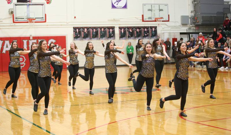 L-P Cavalettes perform at halftime during the game against Ottawa on Friday, Feb. 7, 2025 in Sellett Gymnasium at L-P High School.