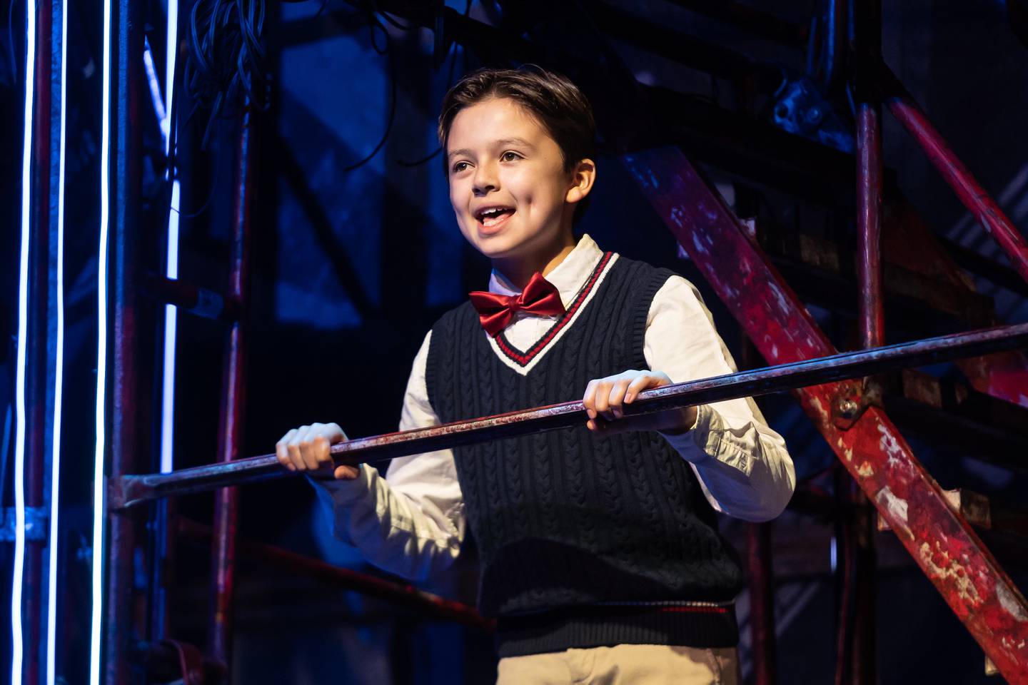 Jaxon Mitchell is Billy in Paramount Theatre’s School of Rock, based on the hit Jack Black movie, with new music from Andrew Lloyd Webber. Trent Stork directs. Performances are April 12-June 4, 2023. For tickets and information, visit paramountaurora.com, or call (630) 896-6666. Photo credit: Liz Lauren