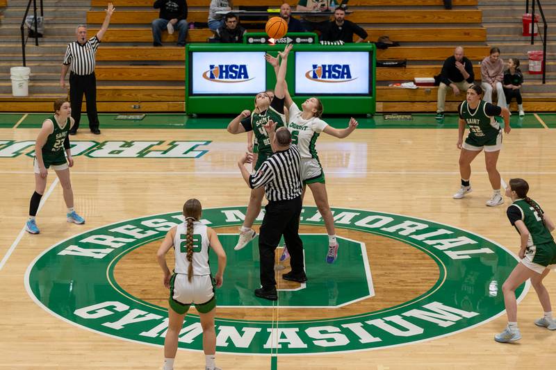 Dwight Girls Basketball faces off against St. Bede in the Tri-County Conference Girls basketball Semifinals on Monday, January 19, 2026 at the Krese Memorial Gymnasium in Dwight.