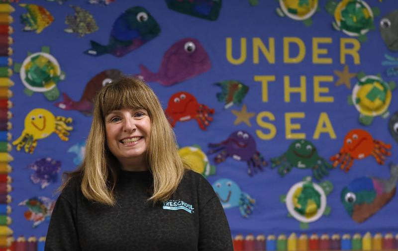 Tammy Nobbe in her classroom on Tuesday, April 22, 2025, at the Cary Park District Preschool. Nobbe also teaches Sunday School at Bethany Lutheran Church in Crystal Lake.