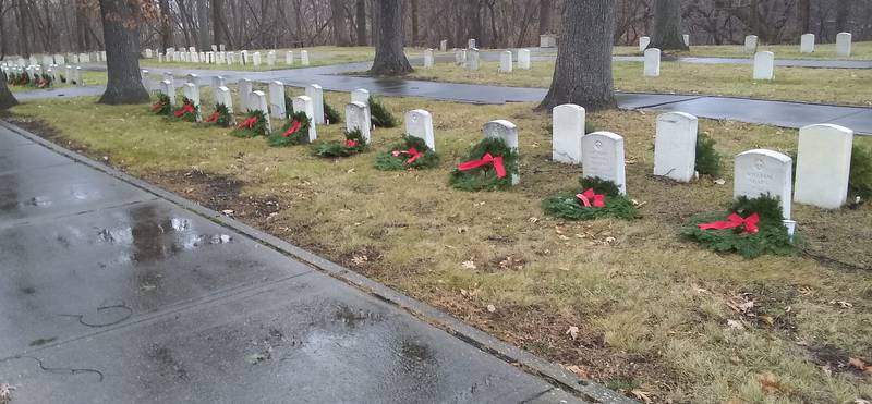 Wreaths were placed at the gravesites at the U.S. Naval Cemetery in at Great Lakes.