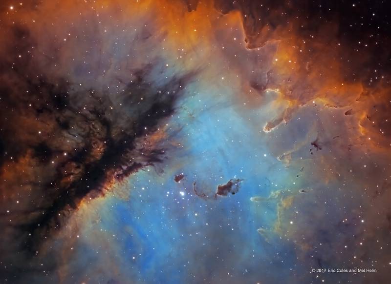 The Pacman Nebula, NGC 281, Hubble Palette