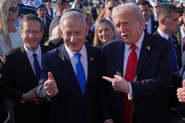 Trump urges leaders to put ‘old feuds’ aside as he calls for a new era of harmony in the Middle East