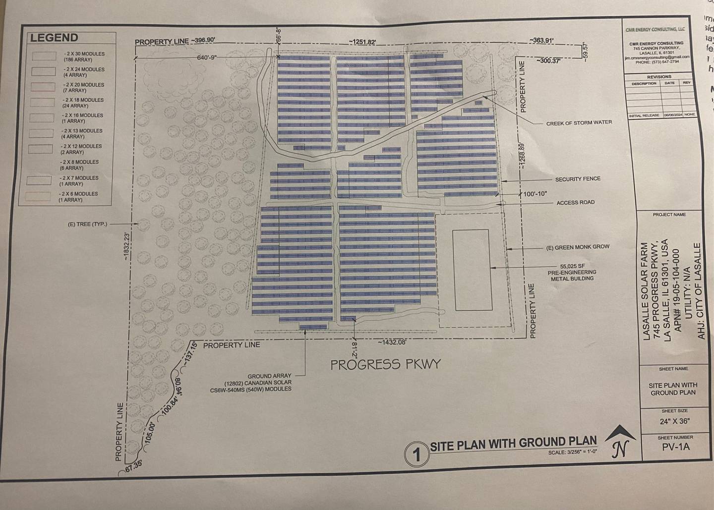 Plans for the new 55,000 square foot cannabis craft grow facility located at at 745 Cannon Parkway in La Salle.