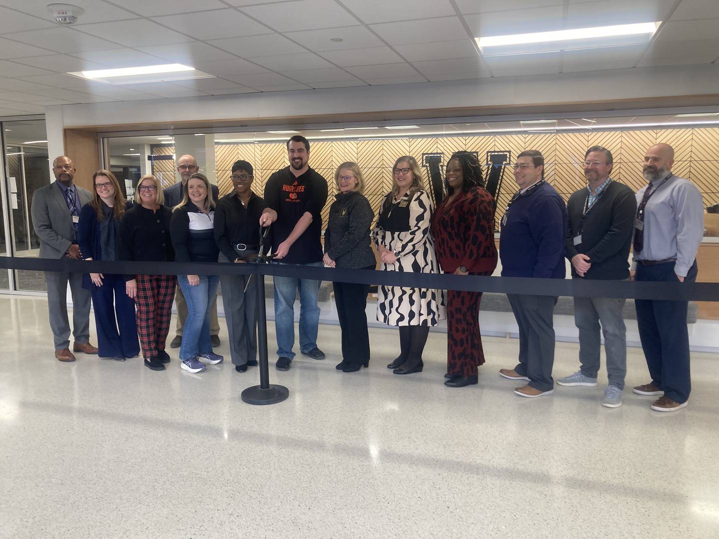 Joliet Township High School District 204 board members and administration cut the ribbon on the new Joliet West PPS office. 
Monday, January 5, 2026.