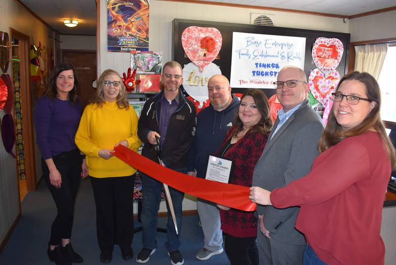 The Streator Chamber, along with Mayor Tara Bedei, celebrated the opening of the newest chamber member business, Base Enterprise Family Entertainment & Rentals.
