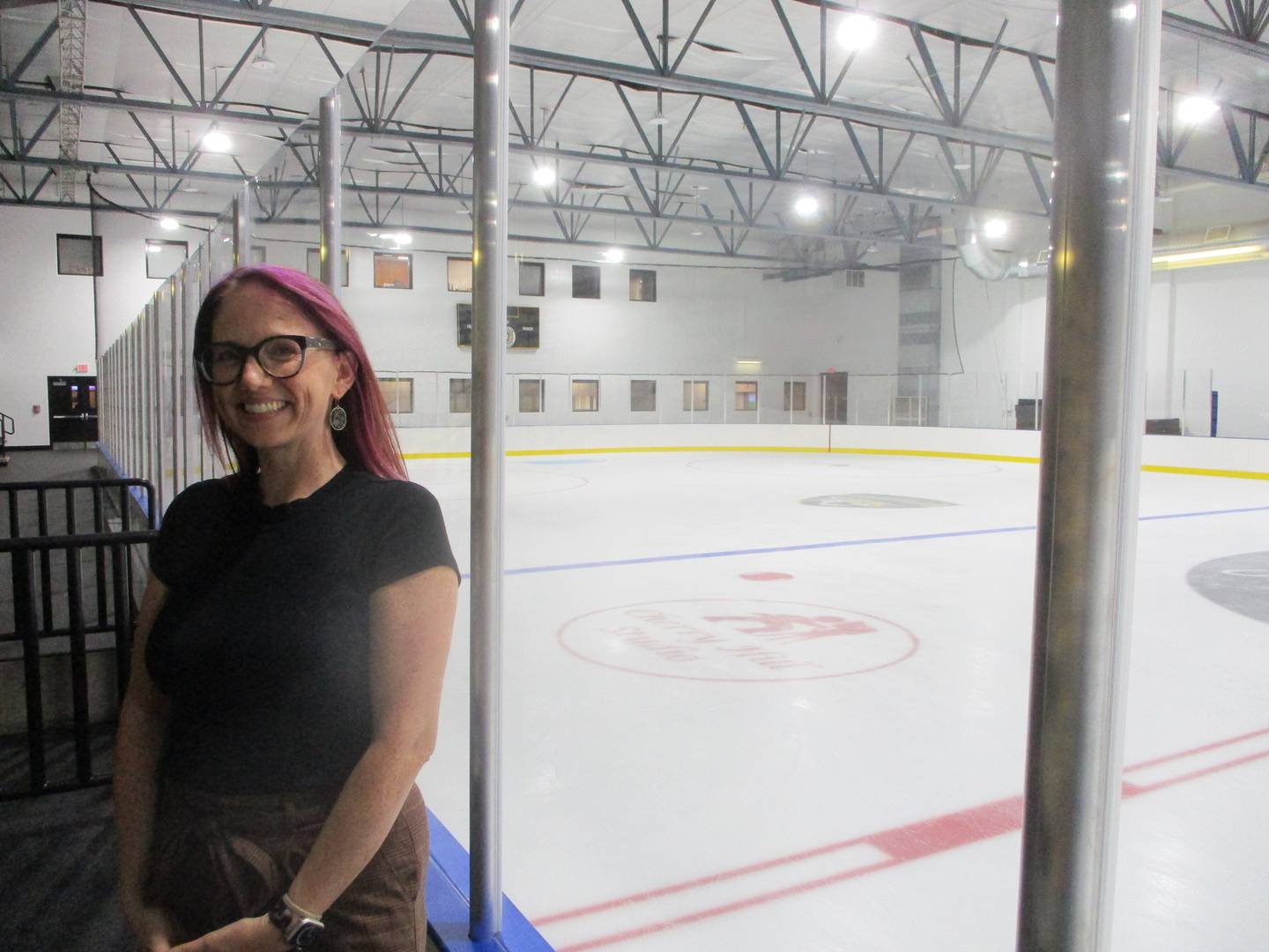 Erin Moncek, skating director for the Joliet Park District, said young skaters and their parents were impressed with the improvements at the Inwood Ice Arena when they were allowed on the ice for a preview night on Monday. Sept. 24, 2024
