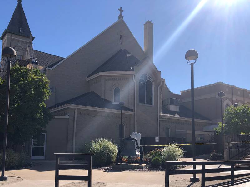 The back of St. Mary Church Oct. 10, 2023. The church announced on social media that it would be closed the remainder of the day Monday and all day Tuesday