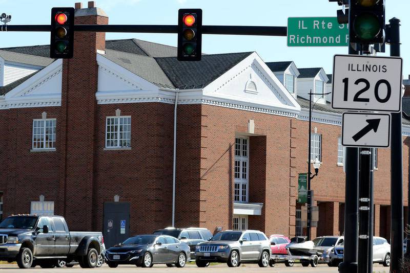 The former First Midwest Bank location at 3510 W. Elm St. is seen on Monday, Nov. 9, 2020, in McHenry. The property was pitched to become a 7-Eleven, Laredo Taco and gas station, and a developer sought feedback from McHenry City Council on the redevelopment plan.