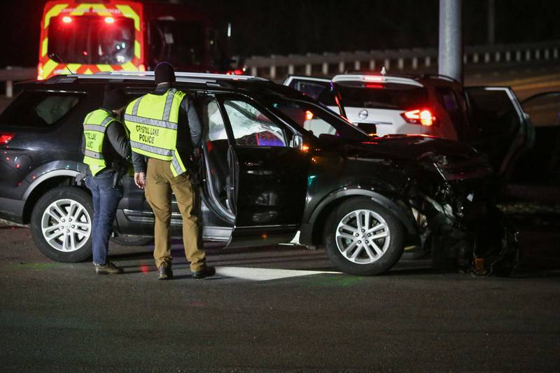 A woman sustained life-threatening injuries during a crash Monday, Feb. 27, 2023, at Route 176 and Haligus Road in Crystal Lake, police said.