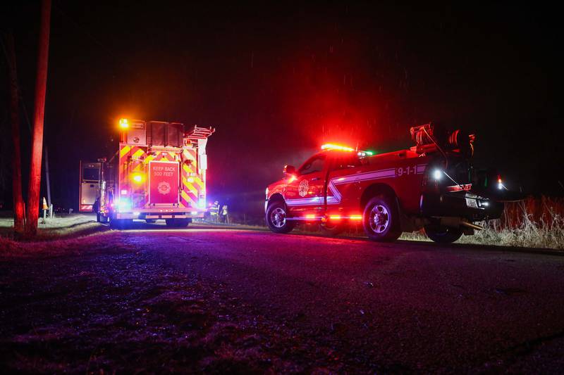 Multiple acres of land were burned in a brush fire Tuesday, March 4, 2025 near McHenry.