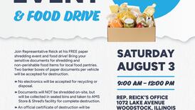 Free paper-shredding and food drive hosted by state Rep. Steve Reick in Woodstock on Saturday