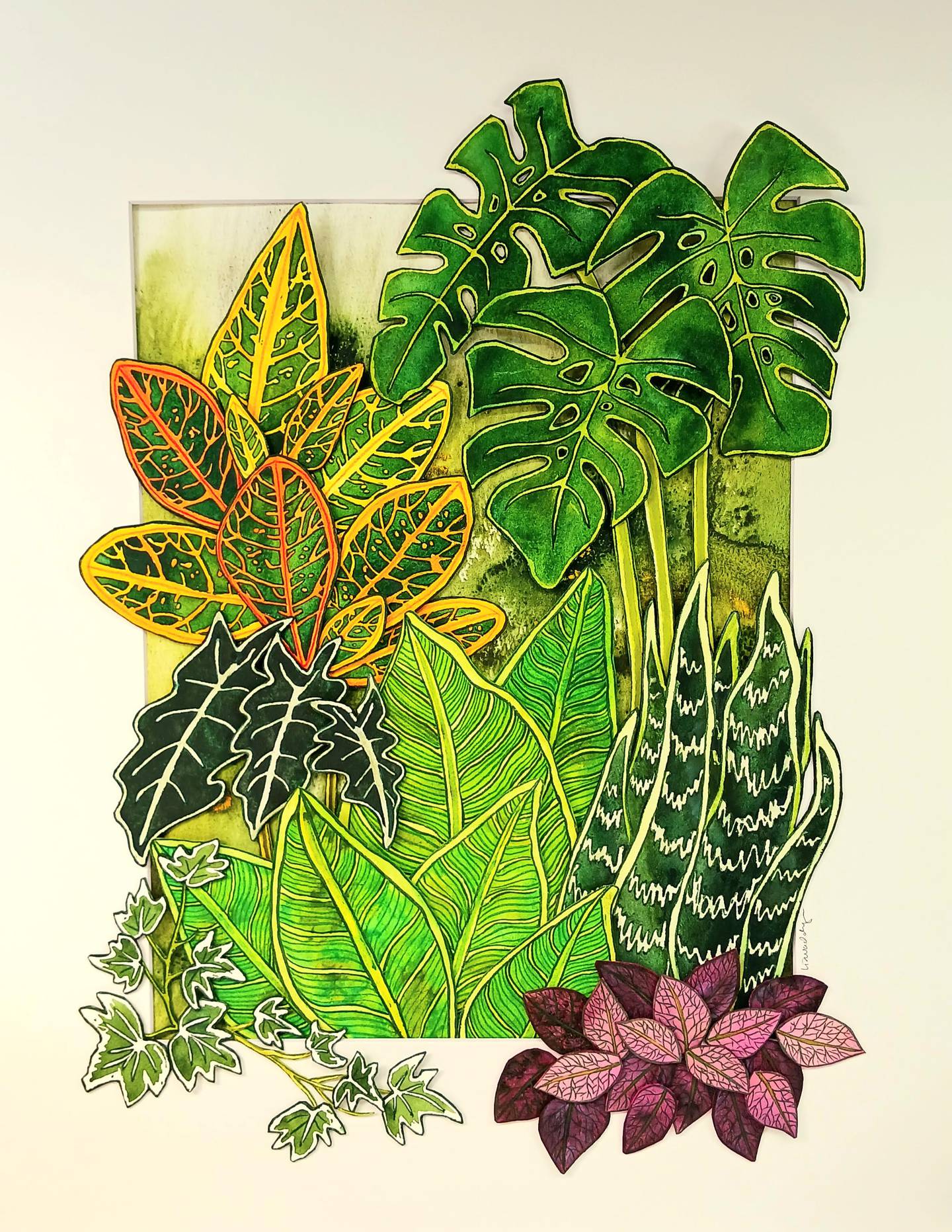 Floral watercolor painting created by artist Liz Waddington
