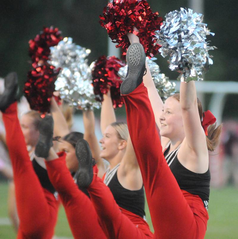 Streatorettes perform before the game against East Peoria at Deiken Stadium on Friday, Aug. 25, 2023.