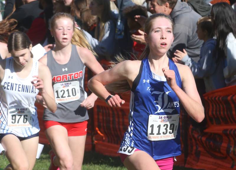 Lake Villa Lake's Kate Catalano competes in the Class 2A State Cross Country race on Saturday, Nov. 4, 2023 at Detweiller Park in Peoria.