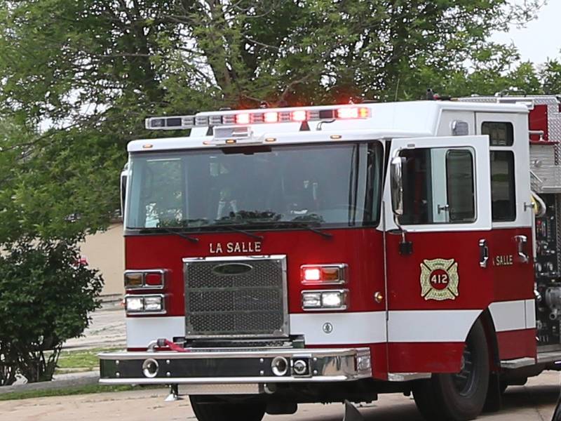 La Salle Fire and EMS responded to a vehicle on its side after police said another vehicle collided with it Friday., May 19, 2023, at the intersection of Hennepin and Second streets in La Salle.