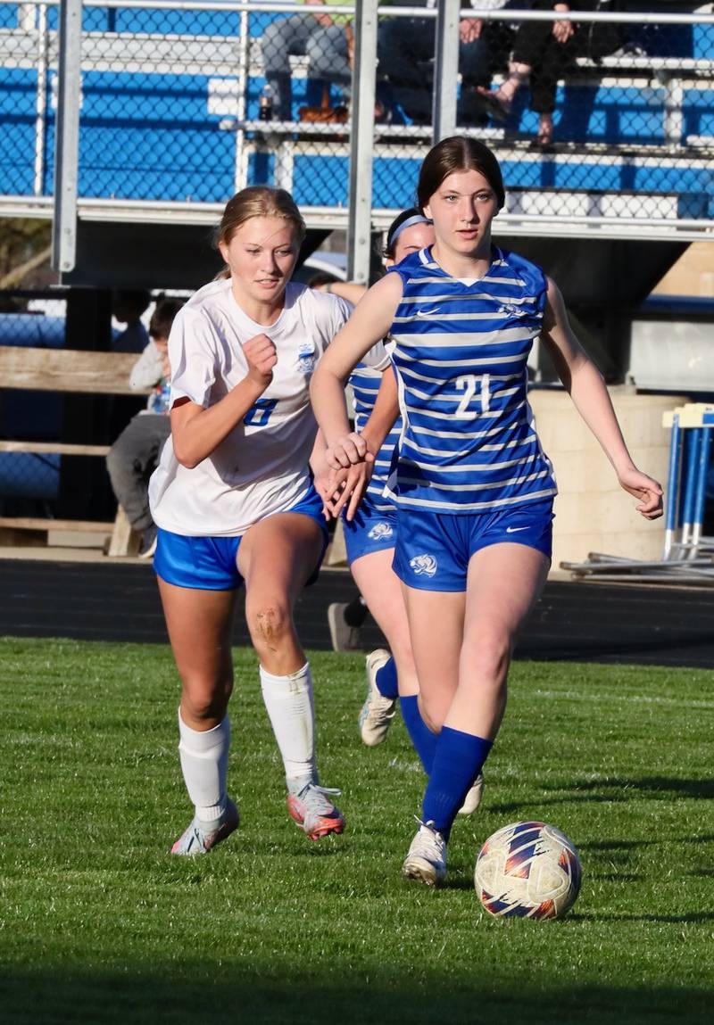 Princeton's Addie Dever sizes up a shot against HBR Monday at Bryant Field.