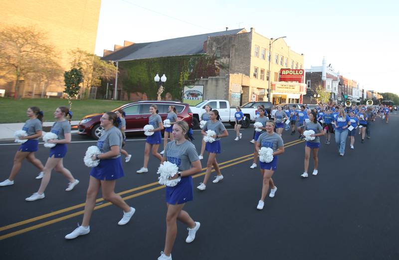Princeton High School poms march in the Homecoming parade on Thursday, Oct. 3, 2024 downtown Princeton.