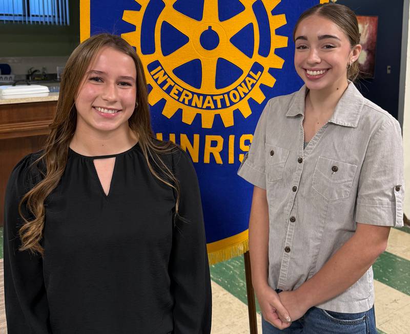 Rotary Club of Ottawa Sunrise Students of the Month for October Ava Westherford and Serenity Guzman