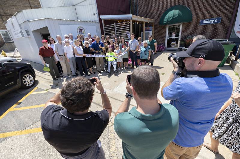 A ribbon is cut for Sen. Li Arellano’s new office Wednesday, July 23, 2025, in Dixon. It is located at 86 S. Galena Ave., suite 2, in Dixon.