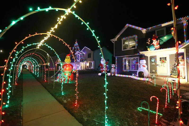 This elaborate home and block has Christmas decorations on the sidewalk and around the entire property on Tuesday, Dec. 20, 2022 located at 811 Banbury Street in Ottawa.