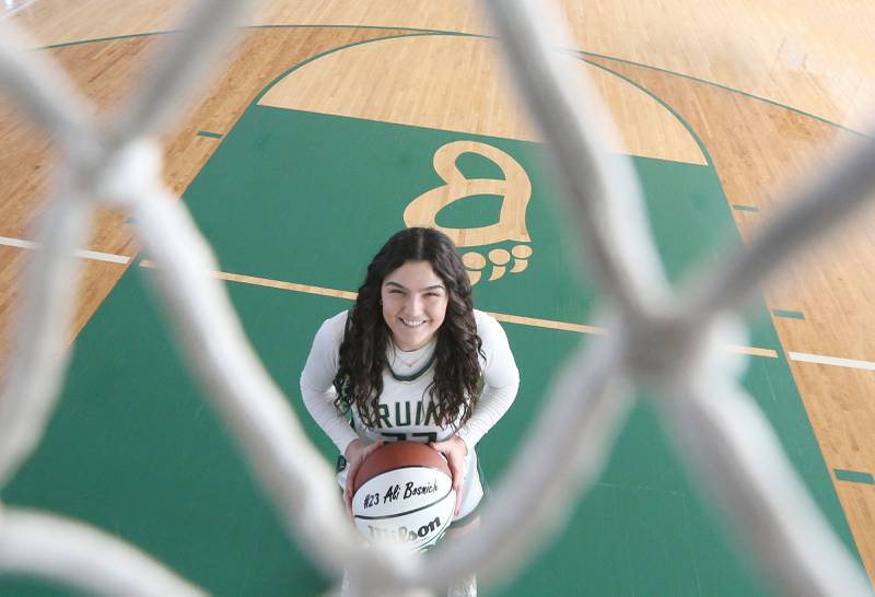St. Bede's Ali Bosnich is the 2023-2024 girls basketball player of the year on Monday, March 11, 2024 at Abbot Vincent Gymnasium.