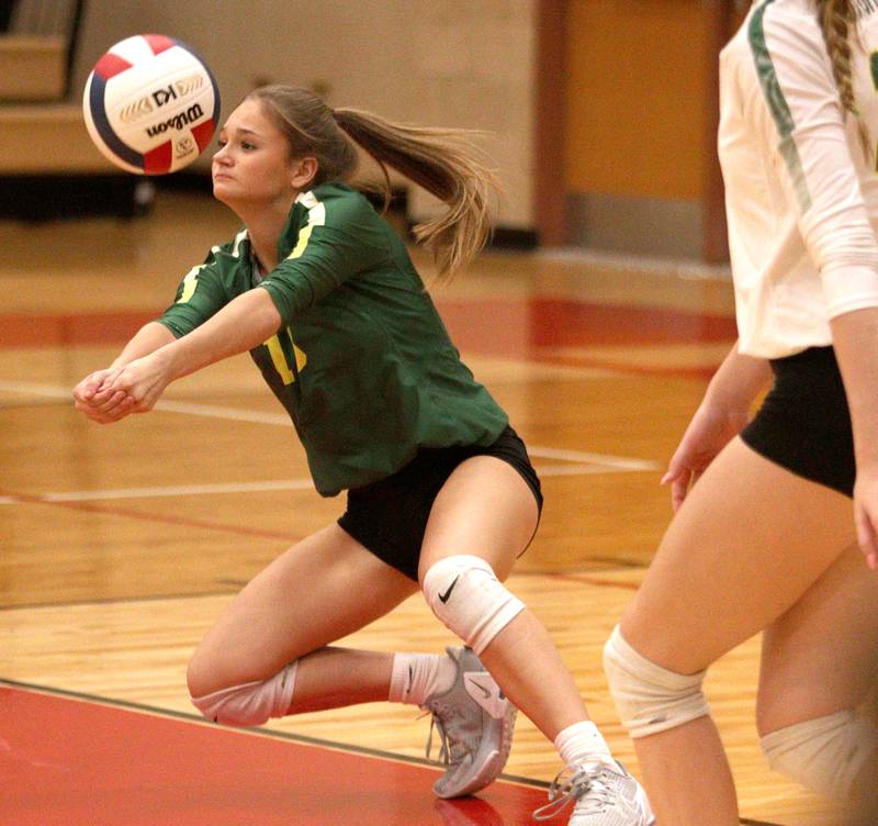 Crystal Lake South’s Bobbi Wire passes the ball in varsity volleyball at Huntley Tuesday.