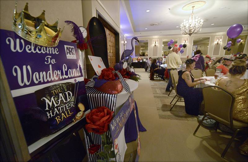 The ballroom Friday, Nov. 11, 2022, at the Grand Bear Lodge in Utica was packed during the NCI ARTworks Mad Hatter’s Ball.