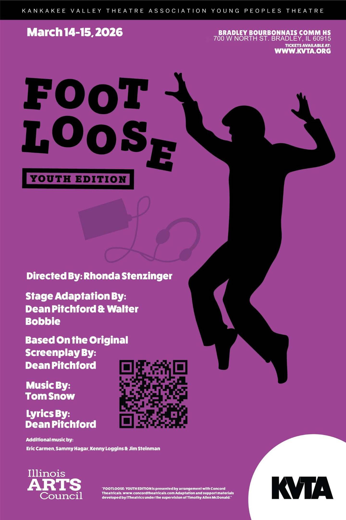 The flyer for the Kankakee Valley Theatre Association's youth performance of "Footloose," which has showings at 2 p.m. and 7 p.m. Saturday and at 3 p.m. Sunday.