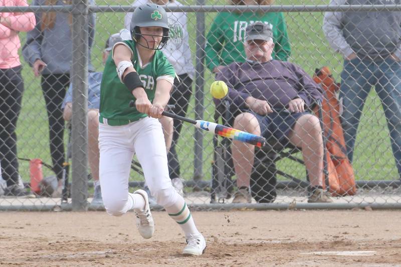 Seneca's Graysen Provance makes contact with the ball against Ottawa on Friday, May 2, 2025 at Ottawa High School.