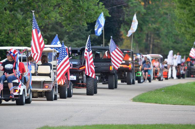 Patriotism on parade Grand Detour gussies up its golf carts for some