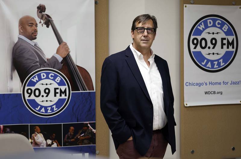 WDCB station manager Daniel Bindert, Wednesday, July 23, 2025 at College of DuPage in Glen Ellyn. WDCB is one of the public radio stations nationwide that will no longer get a federal grant, now that the President and Congress have defunded the Corporation for Public Broadcasting. It usually gets about $140,000 a year from CPB.