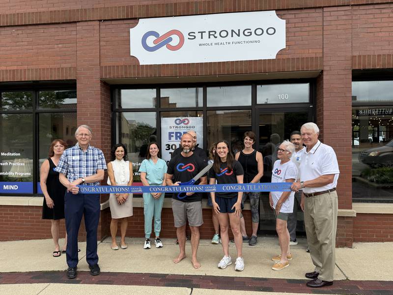 The Geneva Chamber of Commerce celebrating Strongoo's grand opening