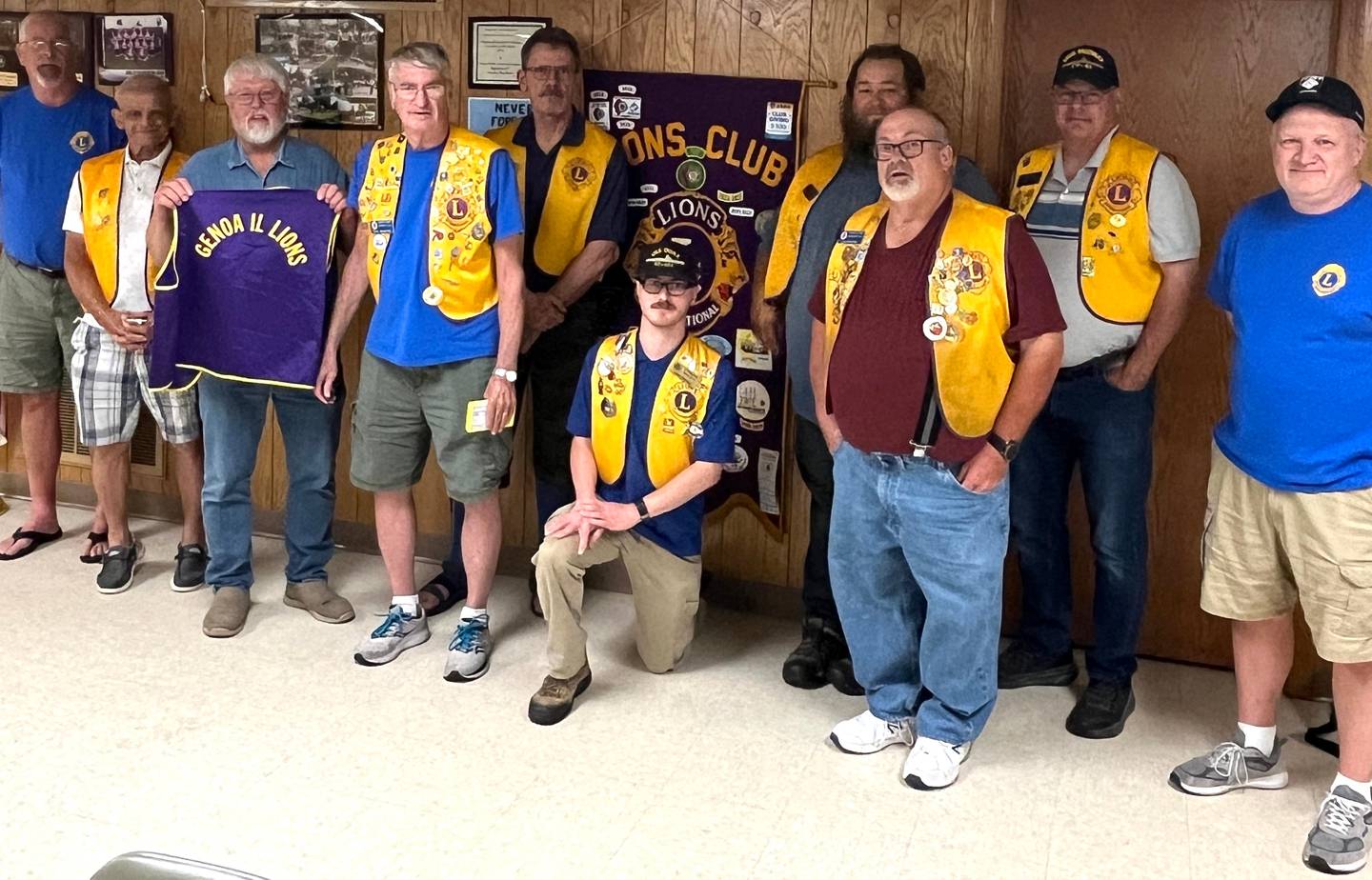 Genoa Lions president Gene Bradford, Genoa Lions Todd Merritt, Hector Felicano, Mike Dreska, George Meckel, James Dreska, Aric Coleman, James Sanford, Ron Sheahan and Paul Bafia