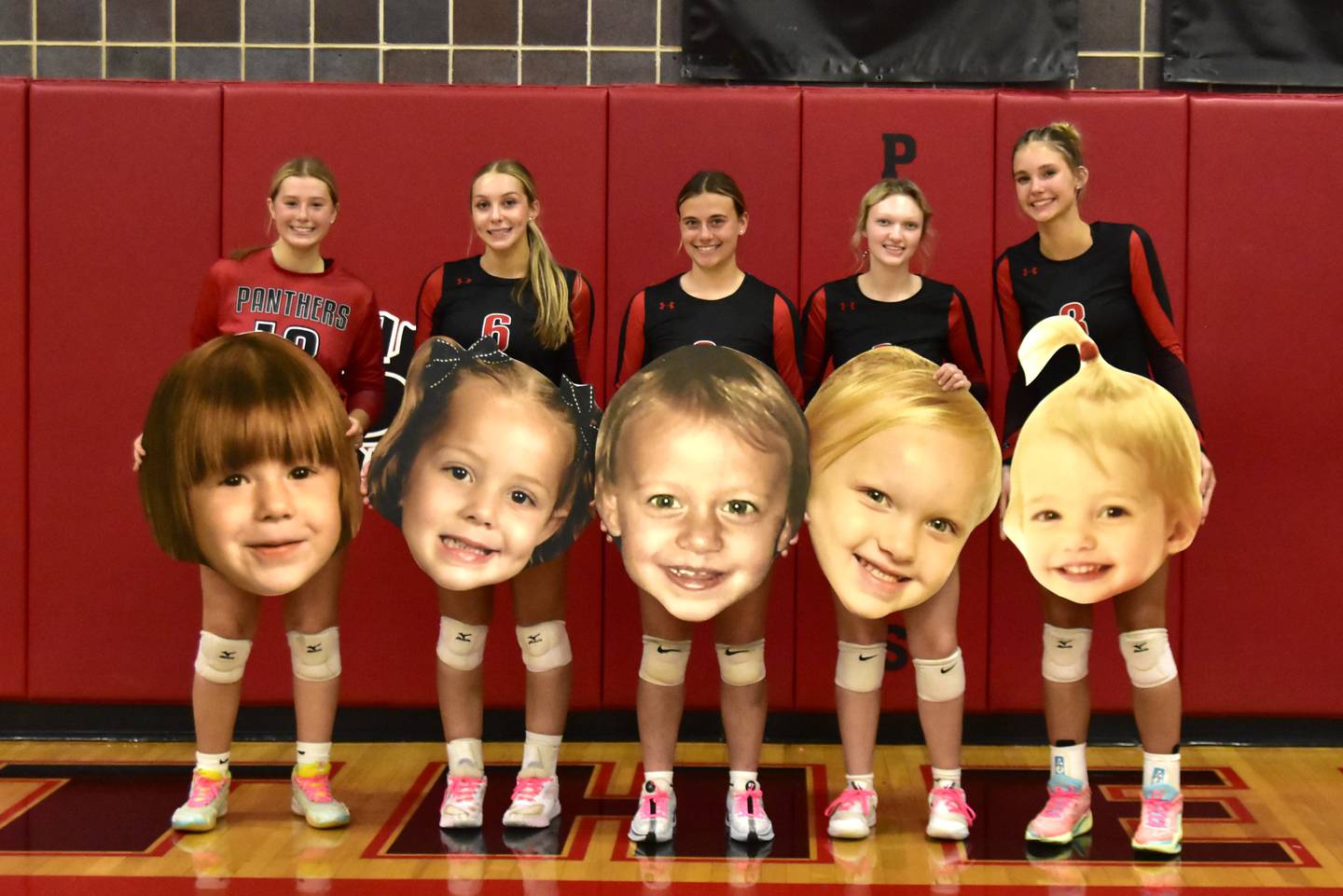 Erie-Prophetstown seniors pose for a photo during senior night. Pictured, left to right, are: Peyton Umstead, Jamie Neumiller, Mya Weidel, Allie Russell, and Kallie Wiseley.