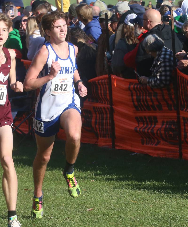 Newman's Lucas Schaab competes in the Class 1A State Cross Country race on Saturday, Nov. 4, 2023 at Detweiller Park in Peoria.