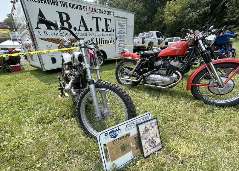 Vintage motorcycles were on display during the Rock River Riders Motorcycle Club's hillclimb on Sunday, Aug. 3, 2025.