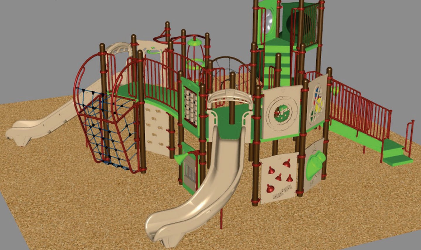 Yorkville parks staff released one of the options for upgrading the playground equipment at Cannonball Ridge Park.