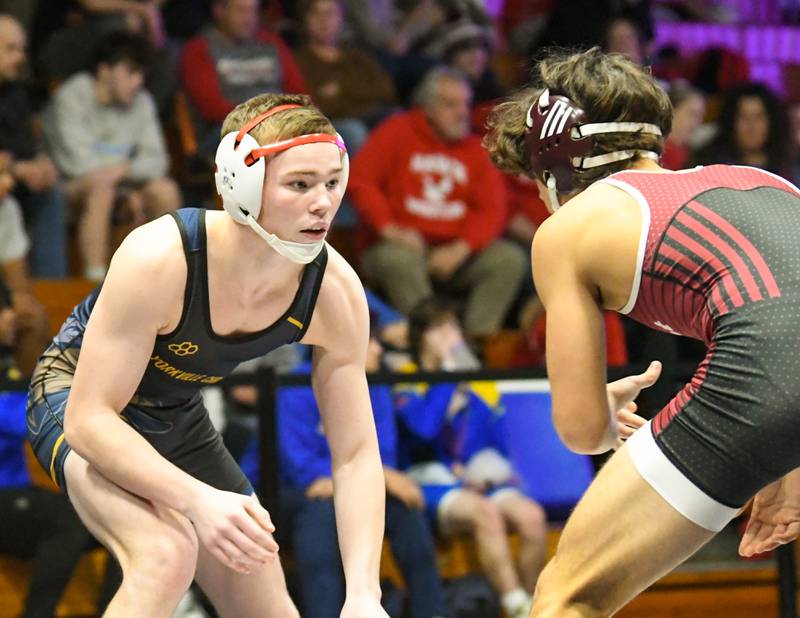 Yorkville Christian Noah Dial wrestles during the 1322 weight class during the championship match Saturday Dec. 10th where he took first at the Plano Reaper wrestling classic held at Plano High School.