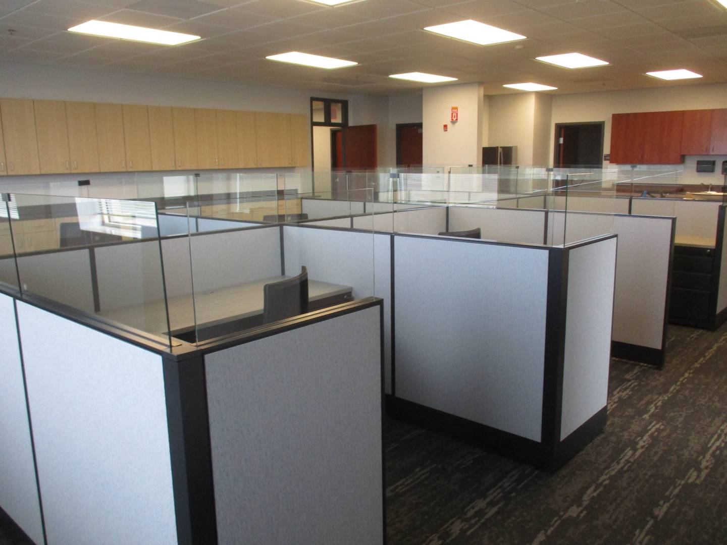 The Yorkville Parks and Recreation Department will occupy this work area on the third floor of the new City Hall building at 651 Prairie Pointe Drive.