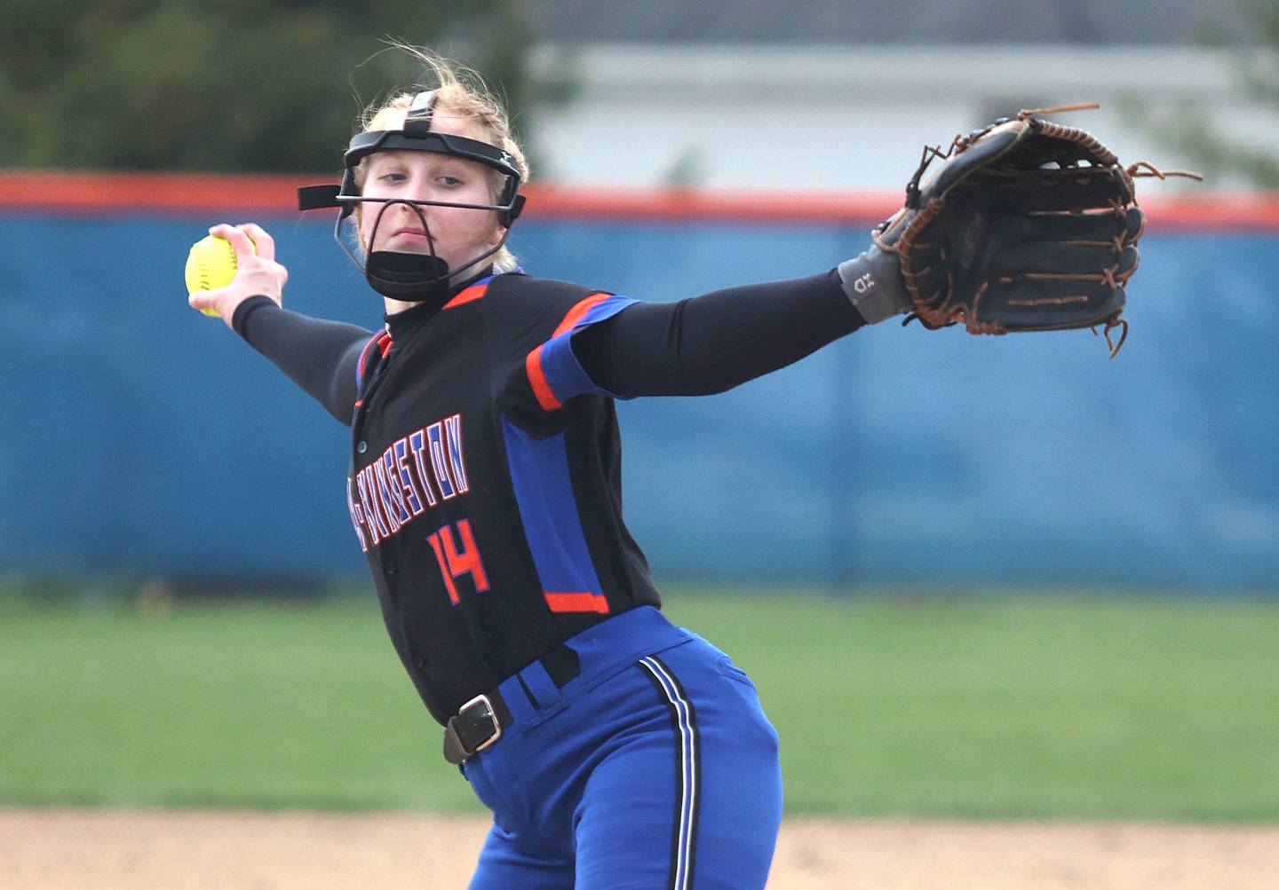 Genoa-Kingston's Kiki Mitchell throws a pitch during their game against Winnebago Thursday, April 28, 2022, at Genoa-Kingston High School.