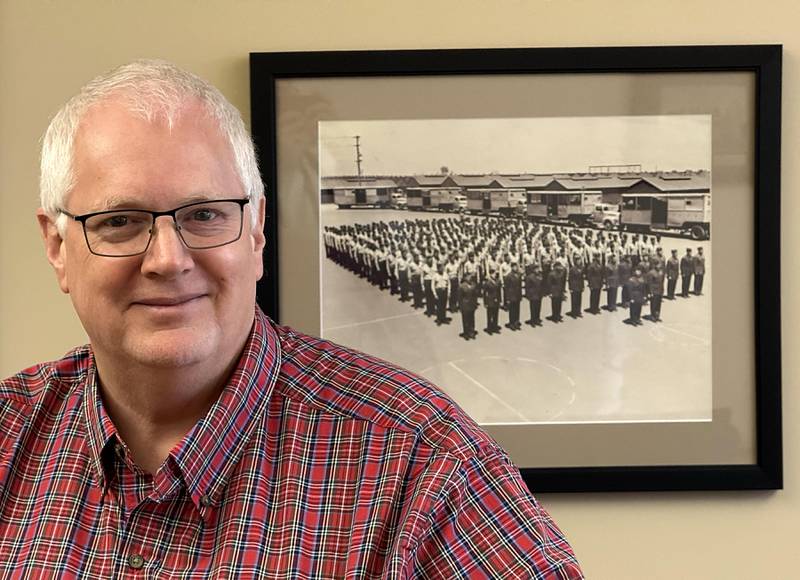 Michael Iwanicki, the superintendent of the McHenry County Veteran's Assistance Commission, in his office on Tuesday, Nov. 4, 2025, at the McHenry County Administration Building in Woodstock. He  plans to retire Jan. 2, 2026, after more than 20 years of connecting McHenry County veterans  to services and programs.