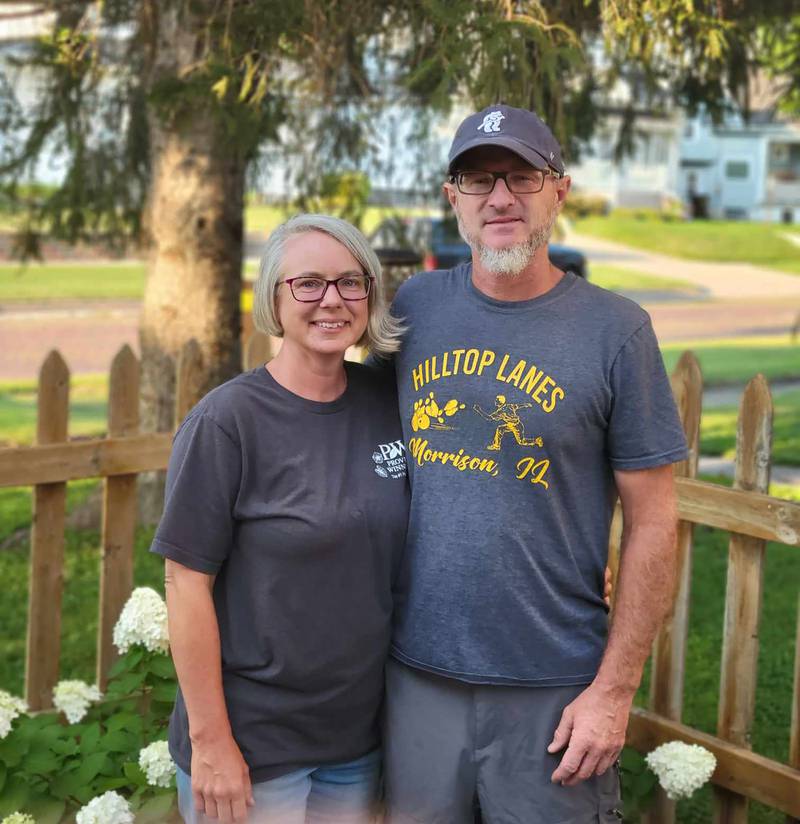 Kendra Kirk and Jim Spangler pose for a photo at their business, Spangler's Landscaping in Morrison, on Friday, July 26, 2024.