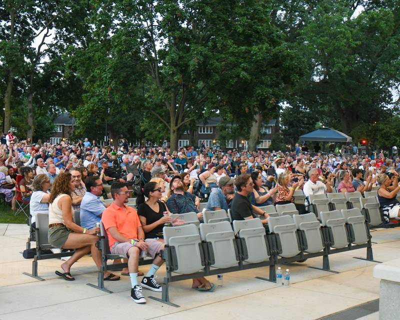 Rolling Stone fans fill Memorial Park in Wheaton as Rocks Off: A Tribute to The Rolling Stones perform on Friday Aug. 2, 2024.