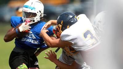 Photos: Oswego East, Sterling and Glenbard South hold joint football practice