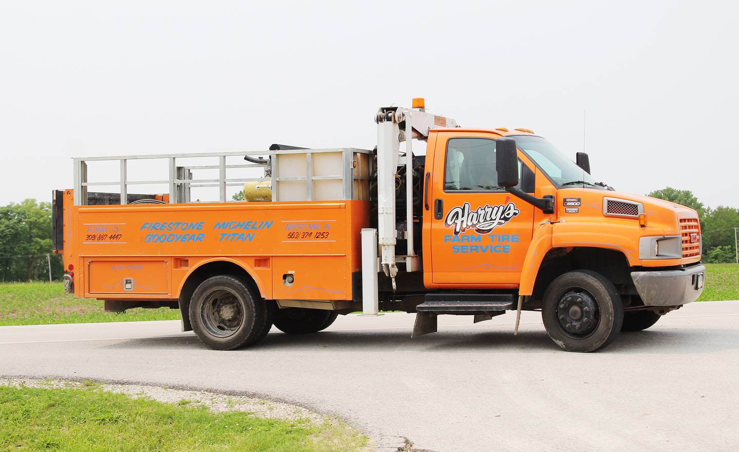 Along with having a shop, Harry's Farm Tire also has two service trucks that can be dispatched to help with repairs on site. They've gone as far as 90 minutes away from the shop.
