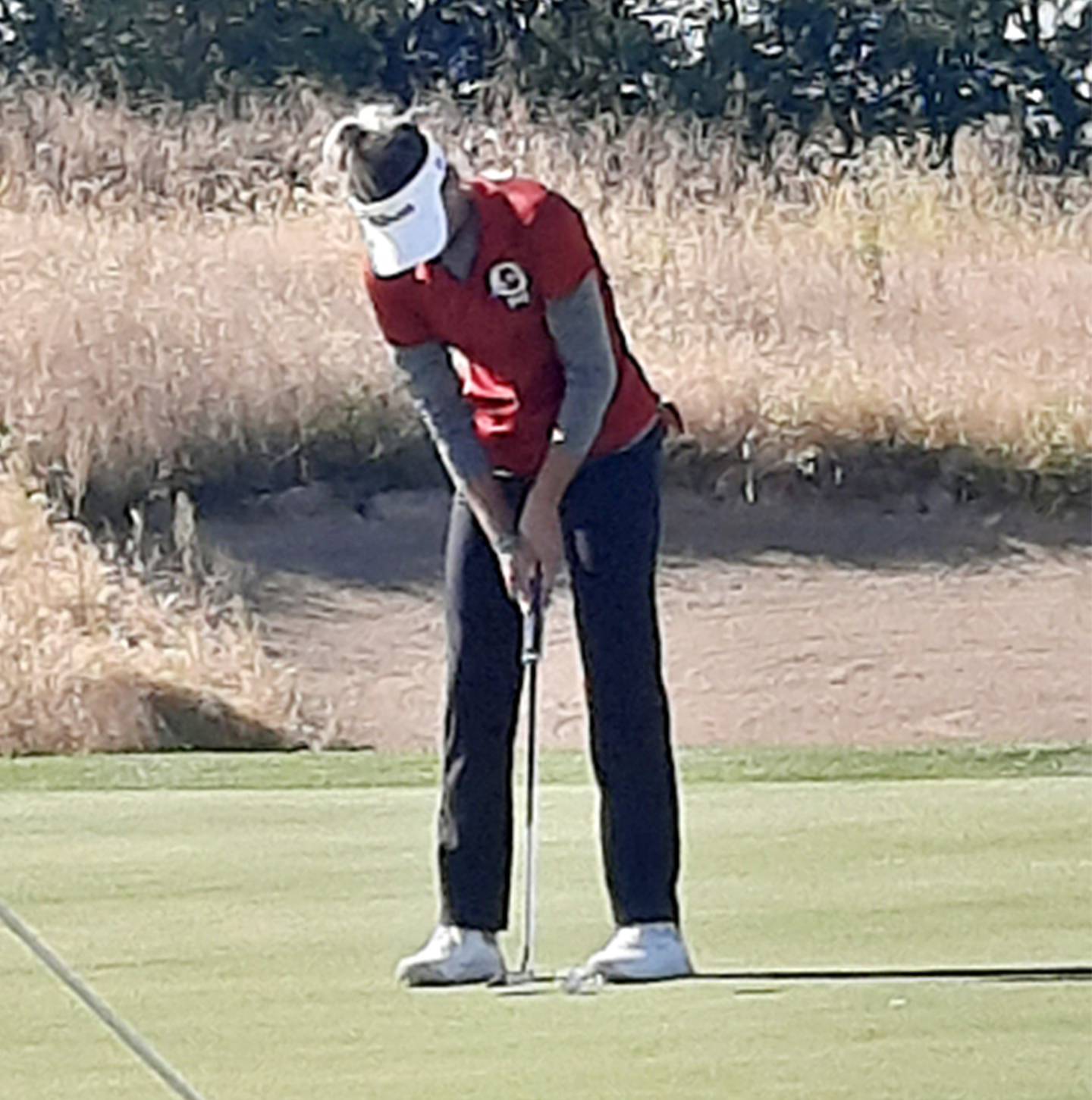 Oregon senior Ava Hackman putts during the Class 1A State Tournament on Saturday, Oct. 8, 2022 at Red Tail Run Golf Course in Decatur. Hackman tied for 21st with a two-day total of 15-over-par 159.