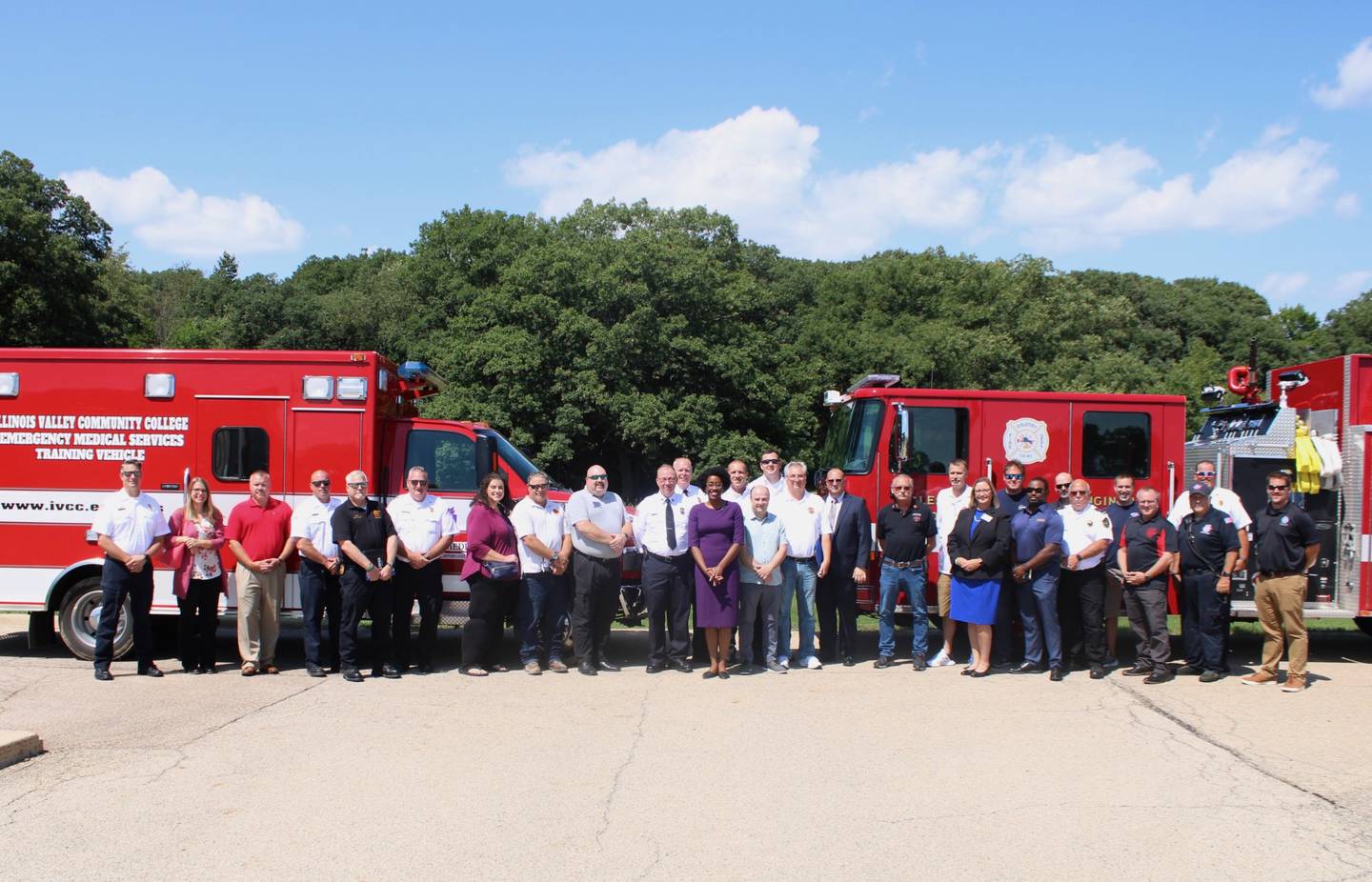On Thursday, Rep. Lauren Underwood met with fire personnel from across the 14th District met at the Illinois Valley Community College Conference Center