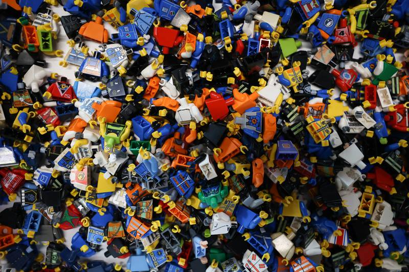 Customers can select from thousands of LEGO blocks to make custom figures and builds at the Bricks & Minifigs LEGO store in Crest Hill.